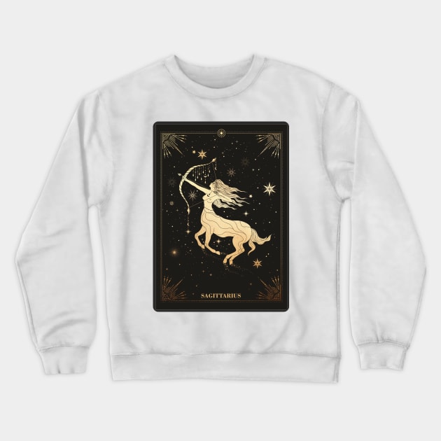 Sagittarius Zodiac Sign Metallic Crewneck Sweatshirt by Noveltiko